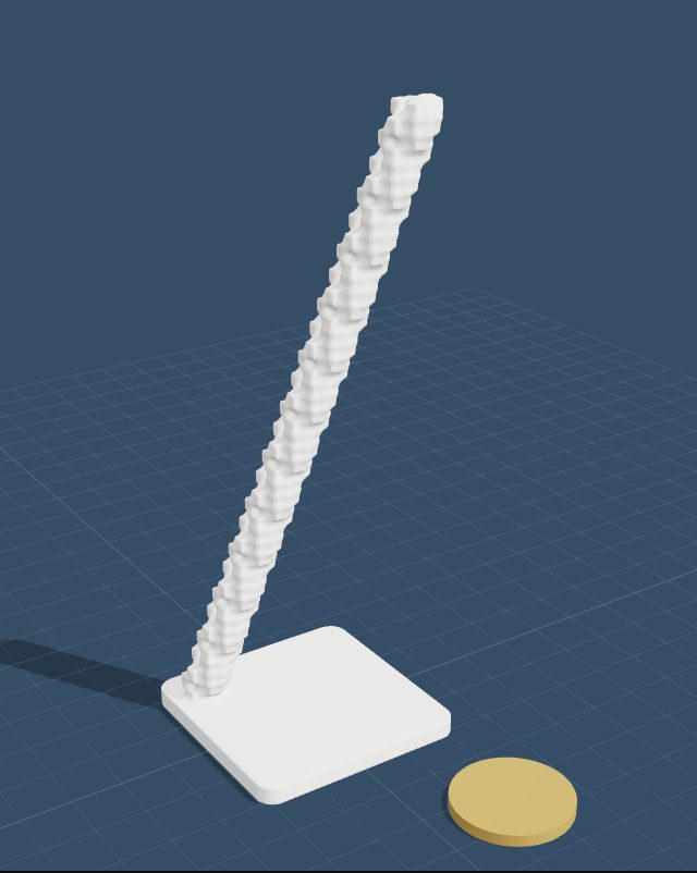 The same staircase with its joints filled: one solid piece.