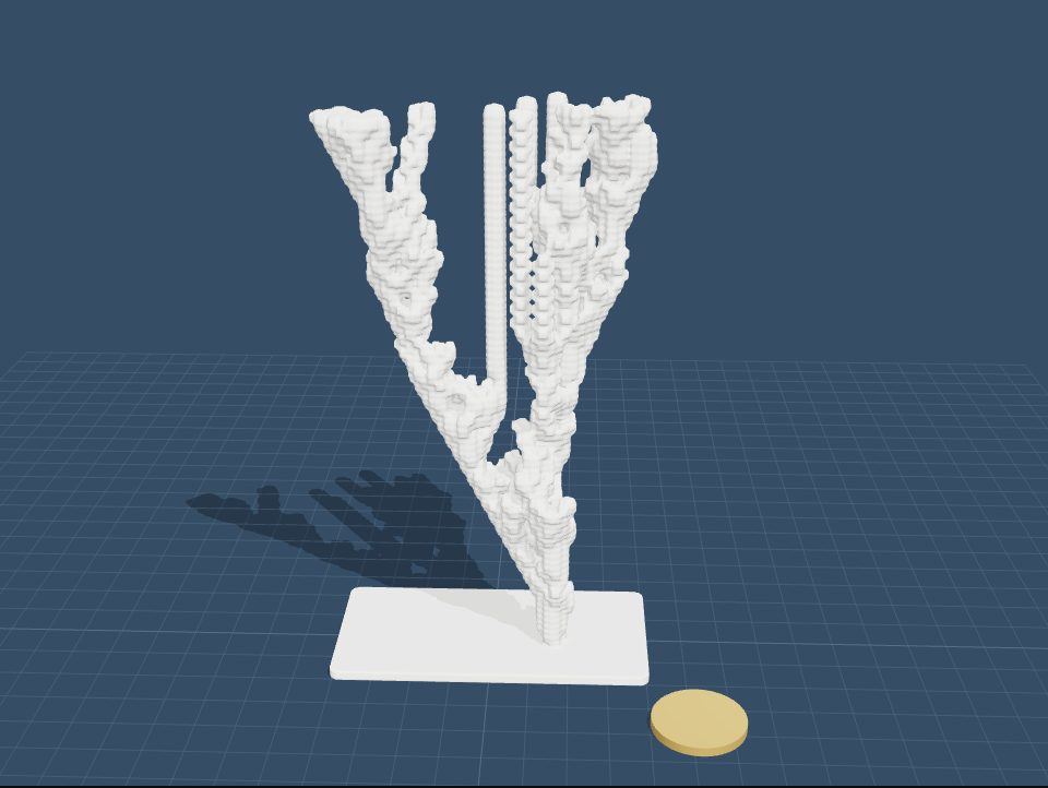 The R-pentomino's first 80 generations as a branching tree.